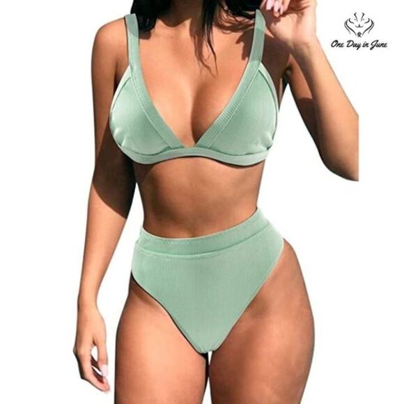 Suuksess High Waist Ribbed Bikini Size L - Picture 1 of 3